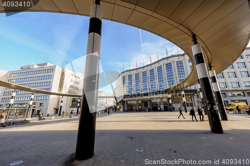 Image of BRUSSELS, BELGIUM-NOVEMBER 23, 2014: View of Central Railway Station  