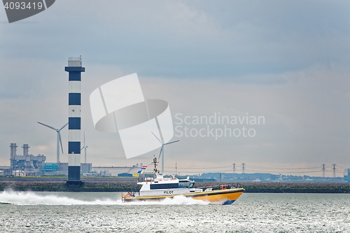 Image of Pilot boat leaving