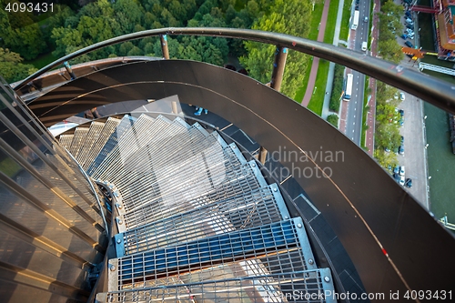 Image of Industrial staircase going up