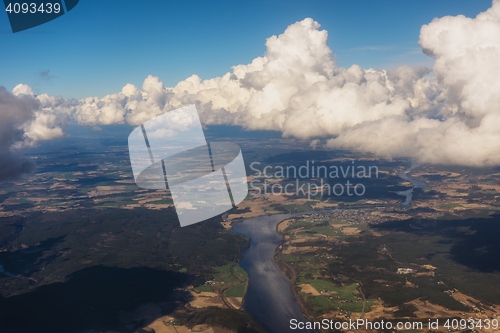 Image of Green terrian aerial view