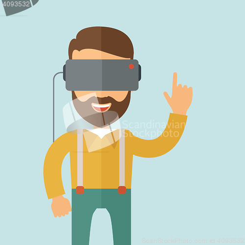 Image of Man with virtual reality headset