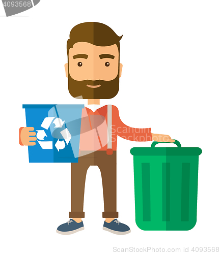 Image of Man sorting a trash