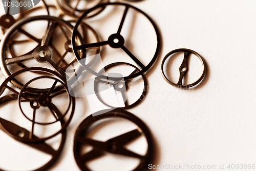 Image of Detail of clock parts for restoration