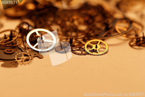 Image of Detail of clock parts for restoration