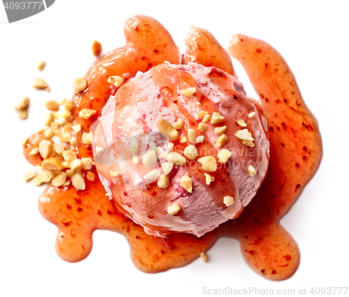 Image of strawberry ice cream ball