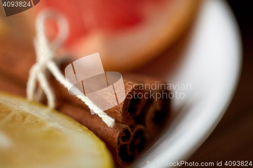 Image of close up of cinnamon on plate