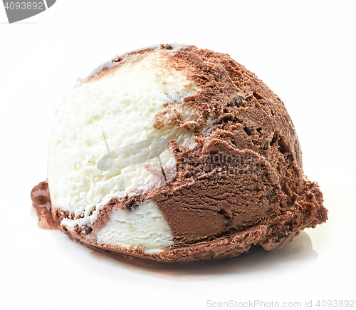 Image of vanilla and chocolate ice cream ball
