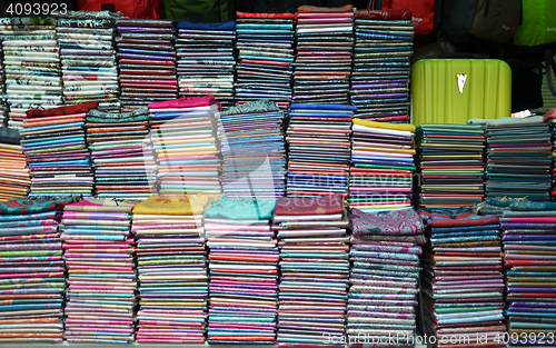 Image of Khmer cloths for sale at a market