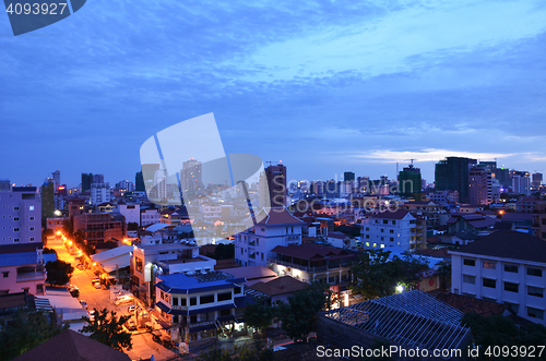Image of Phnom Penh Town during twilight time