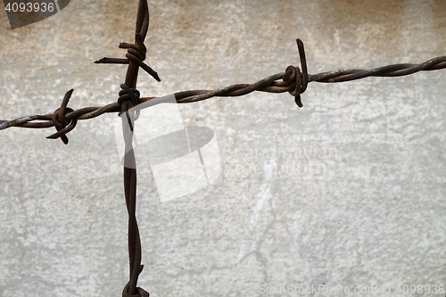 Image of Rusted spiked fence