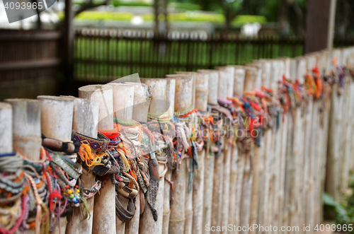 Image of Colored bracelets of the killing fields of Choeung Ek in Phnom P