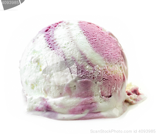 Image of vanilla and blueberry ice cream ball