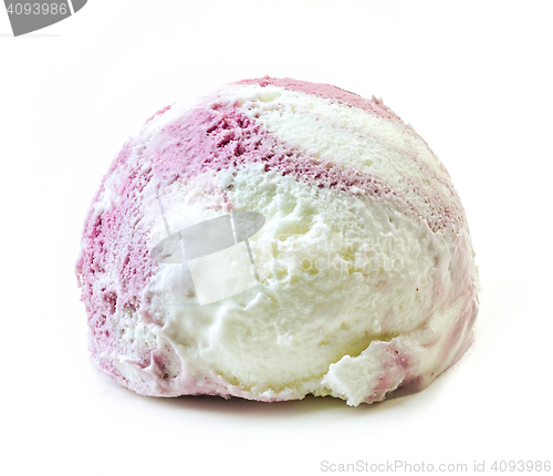 Image of vanilla and blueberry ice cream ball