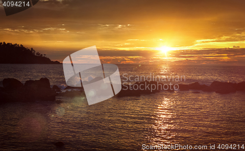 Image of Ocean sunset panorama. Mirissa, Sri Lanka