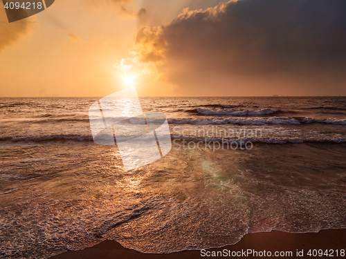 Image of Tropical vacation background - ocean sea sunrise