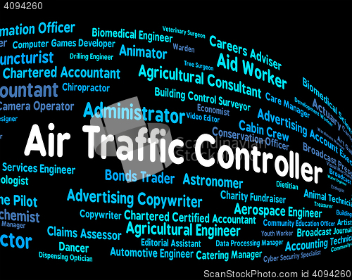 Image of Air Traffic Controller Represents Employee Work And Text