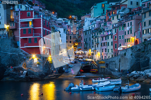 Image of Riomaggiore in Cinque Terre, Italy - Summer 2016 - Sunset Hour