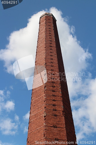 Image of  old factory chimney in red brick