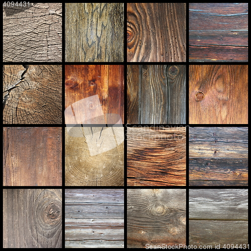 Image of set of wooden planks textures