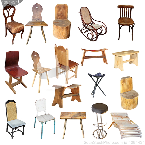 Image of collection of isolated chairs