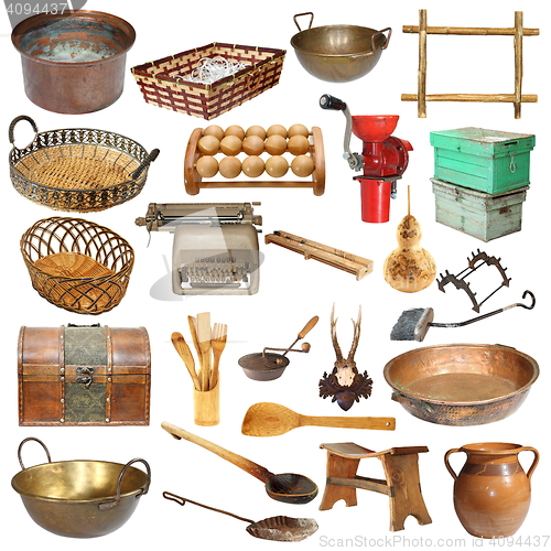Image of isolated set of vintage objects