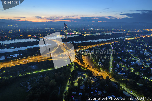 Image of Vienna cityscape night scene