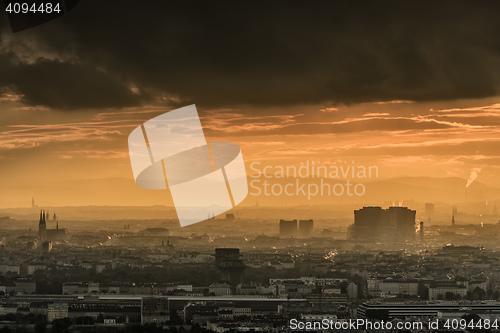 Image of Vienna citiscape at sunset