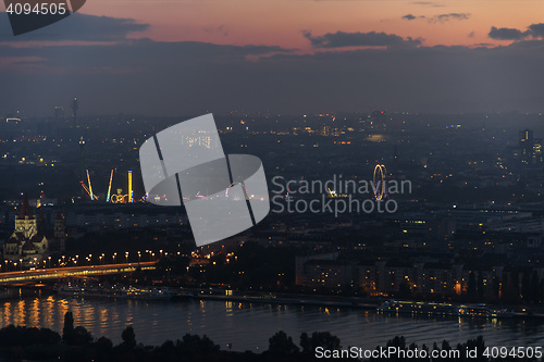 Image of Vienna citiscape after sunset