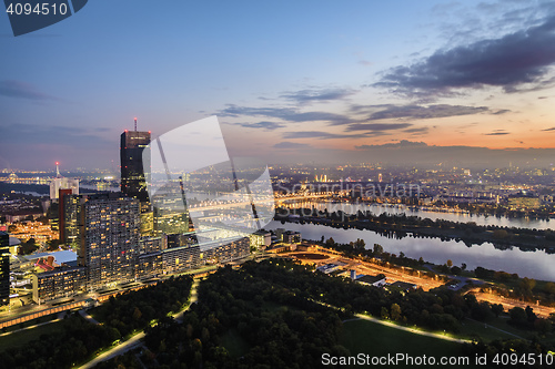 Image of Vienna cityscape night scene