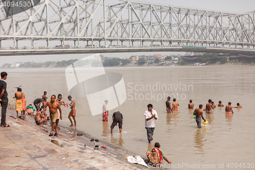 Image of Bathing in the Hooghly River