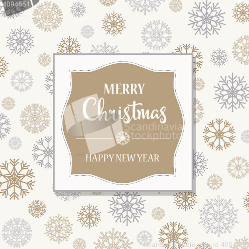Image of Gorgeous Christmas card with silver and golden snowflakes