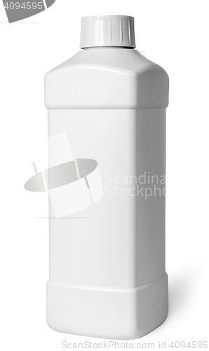 Image of White plastic bottle of detergent rotated