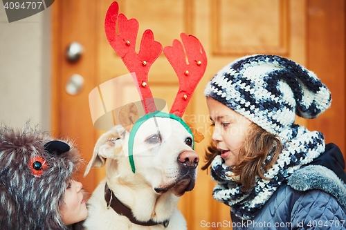 Image of Christmas walk with dog