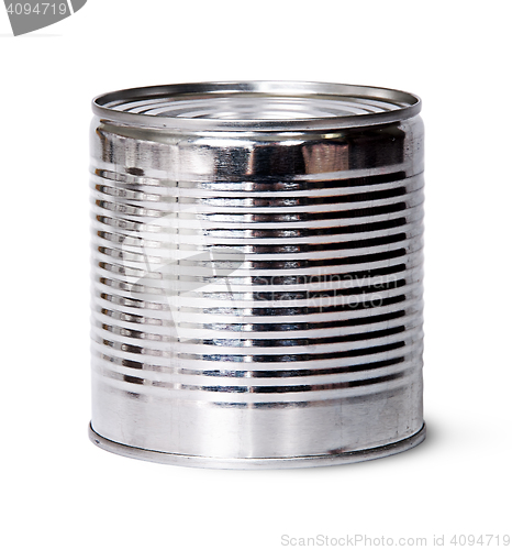 Image of In front silver tin can