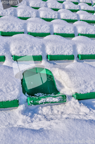 Image of Background chairs at stadium , winter