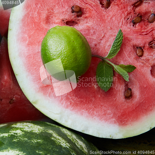 Image of Background of fresh ripe watermelon slices