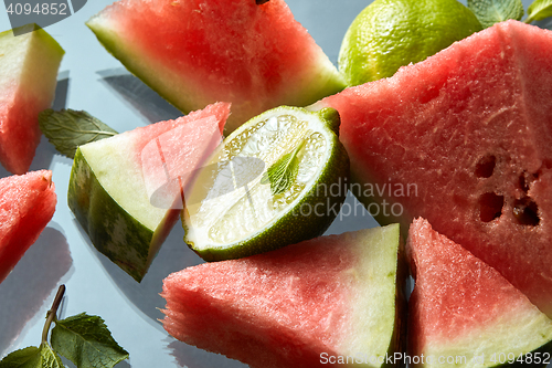 Image of watermelon and lime slices