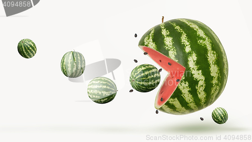 Image of funny pacman watermelon