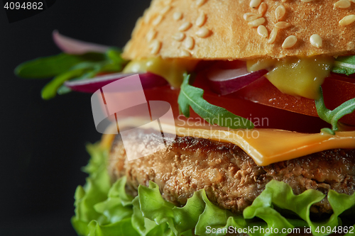 Image of Close-up of home made tasty burger