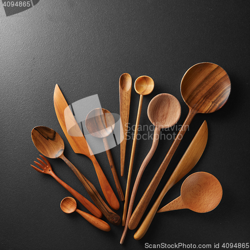 Image of Wooden spoons and knife