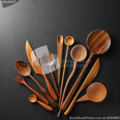 Image of Wooden spoons and knife