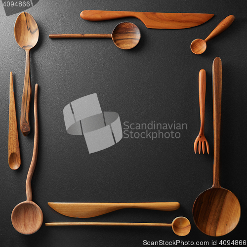 Image of frame of wooden kitchen utensil