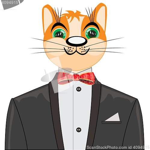 Image of Redhead cat in suit