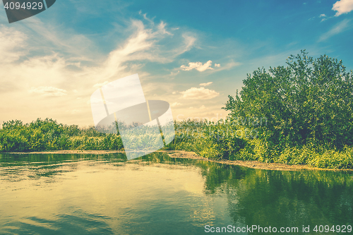 Image of Lake in wild nature in the summer