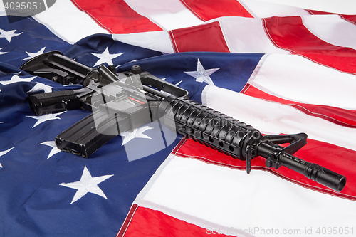 Image of Stars, Stripes And Submachine Gun