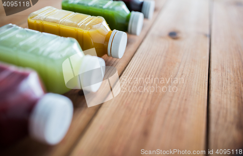 Image of bottles with different fruit or vegetable juices