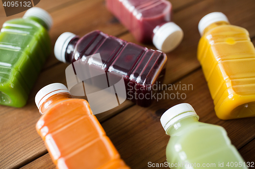 Image of bottles with different fruit or vegetable juices