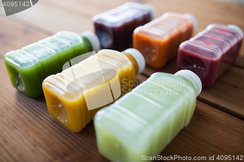 Image of bottles with different fruit or vegetable juices