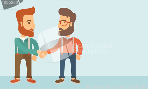 Image of Two men handshaking.