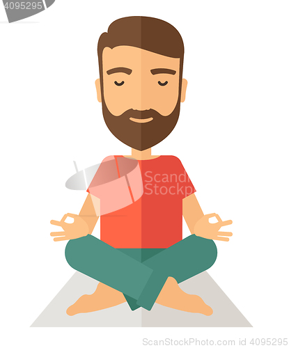 Image of Man doing yoga.